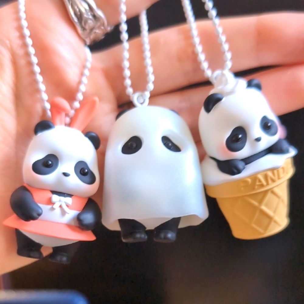 *ADD To Your Bundle For ONLY $10 EACH - Handmade Vinyl Panda Figural Keychains